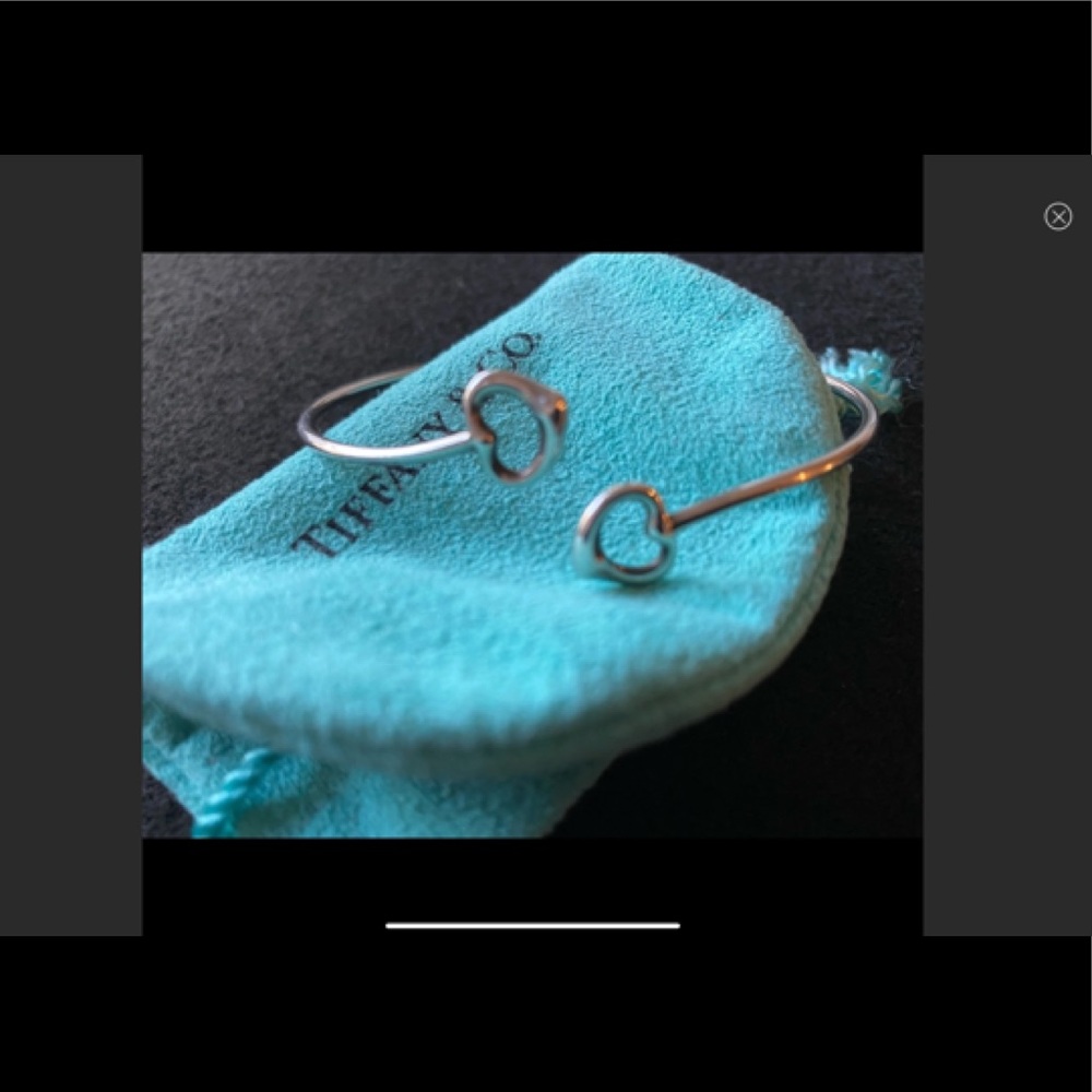 Tiffany & Co.Elsa Peretti Double Open Heart 925 sterling silver bracelet